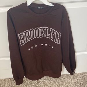 Shein Brown Brooklyn Sweatshirt